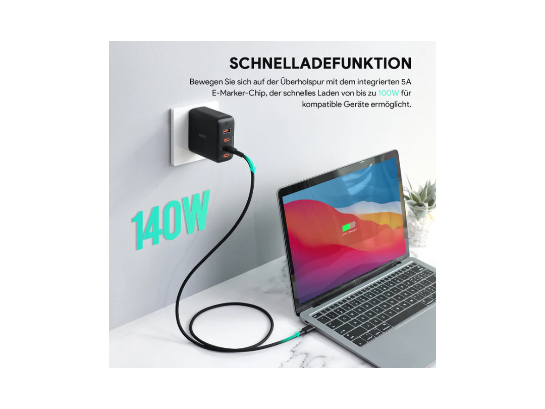 Buy Aukey 100W 1m USB-C to USB-C Cable - Fast Charging in Qatar Buy Aukey 100W 1m USB-C to USB-C Cable - Fast Charging in Qatar